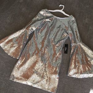 Silver sequin dress